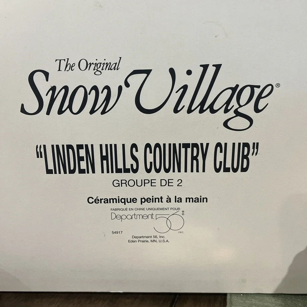 1997 Deptartment 56 Snow Village -  Linden Hills Country Club - With Bonus Golf*